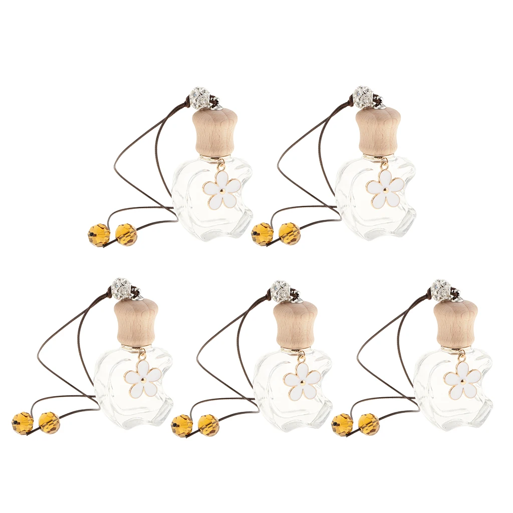

5Pcs Mini Charm Empty Glass Perfume Bottle Pendant For Car Hanging Decor