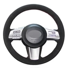 Сшитая вручную натуральная кожа черного цвета для Subaru Outback чехол рулевого колеса автомобиля, 2010, 2011, 2012, Legacy 2009-2012