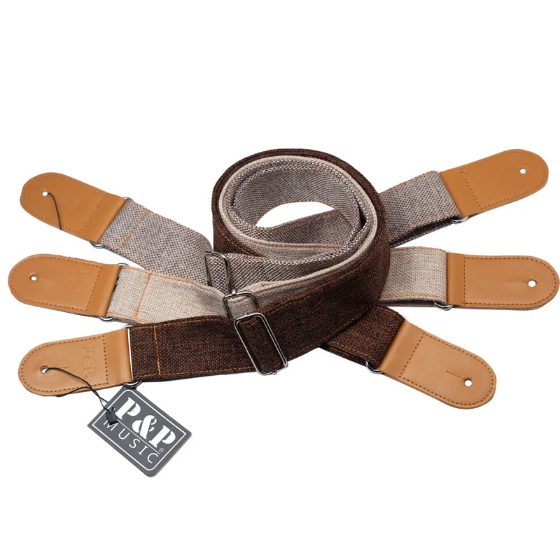 

Guitar Straps Adjustable Linen for Acoustic Electric Bass Electric Guitar Musical Accessories Colors Optional Folk Guitarra Belt