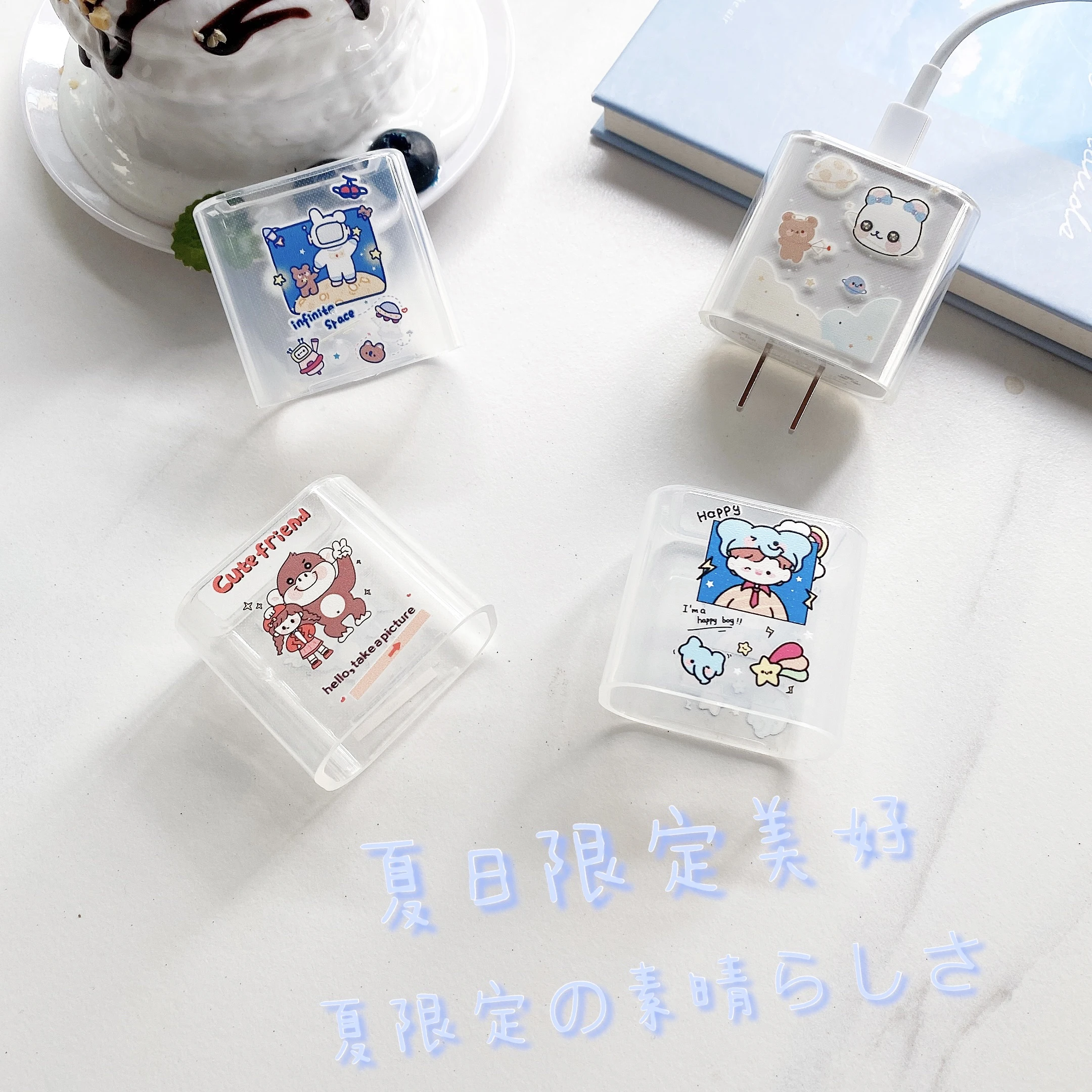 Милый мультяшный медвежонок защитный чехол для зарядного устройства Iphone