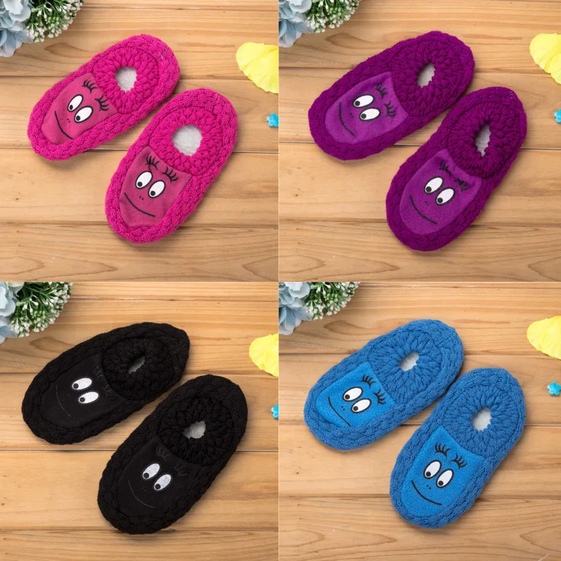 Детские носки тапочки из акрила для мальчиков и девочек Вязаные Нескользящие