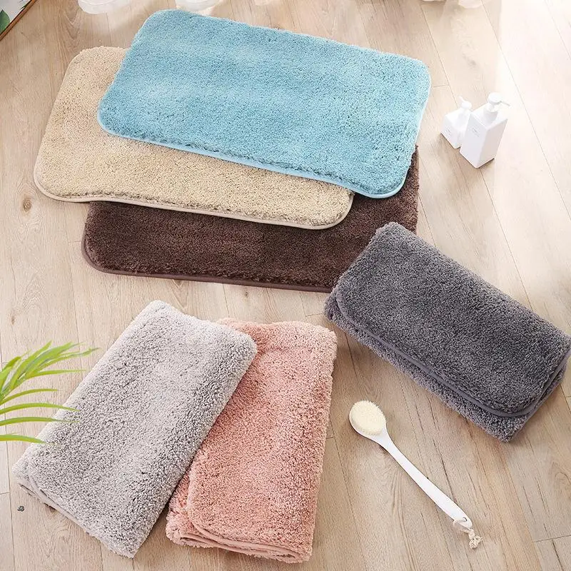 fiber bath mat super thick fluff carpet home decoration door mat non slip absorbent bathroom doormat super soft fiber bath rug free global shipping