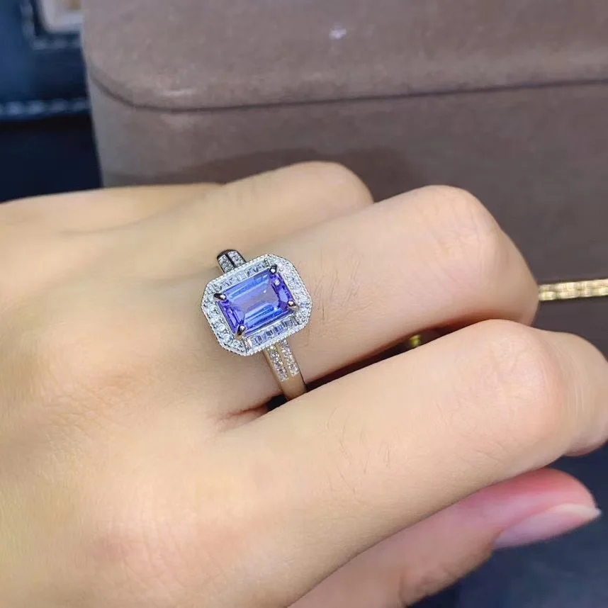 Лучший подарок натуральные натуральным жемчугом и натуральный танзанит кольцо