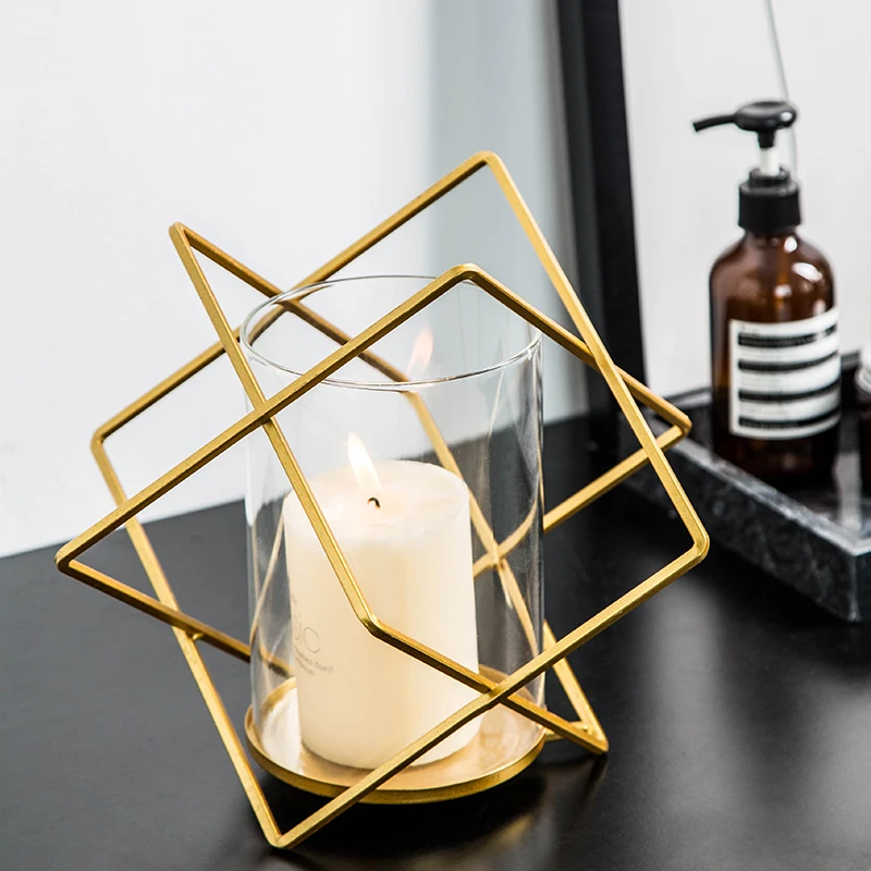 2019 креативный ins Железный подсвечник стеклянный декоративные изделия Кафе Кухня