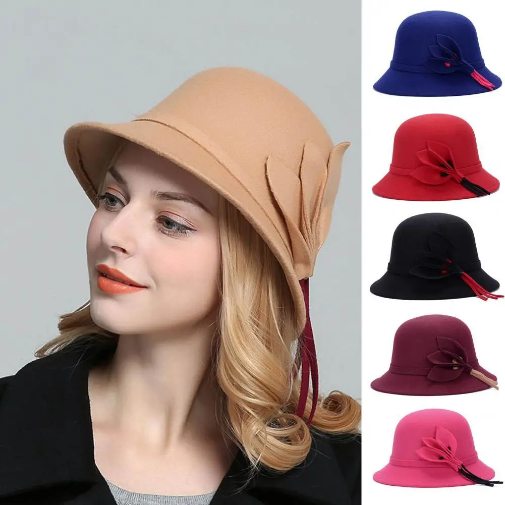 

Bowler Hat Super Soft Winter Hat Fade-resistant Thickened Formal Women Hat
