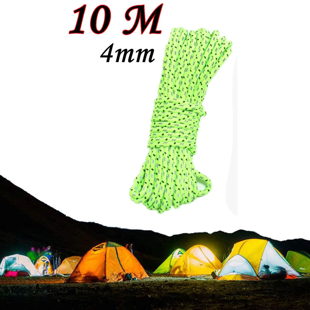 Светоотражающая веревка для палатки зеленый шнур из полипропилена улицы спорта