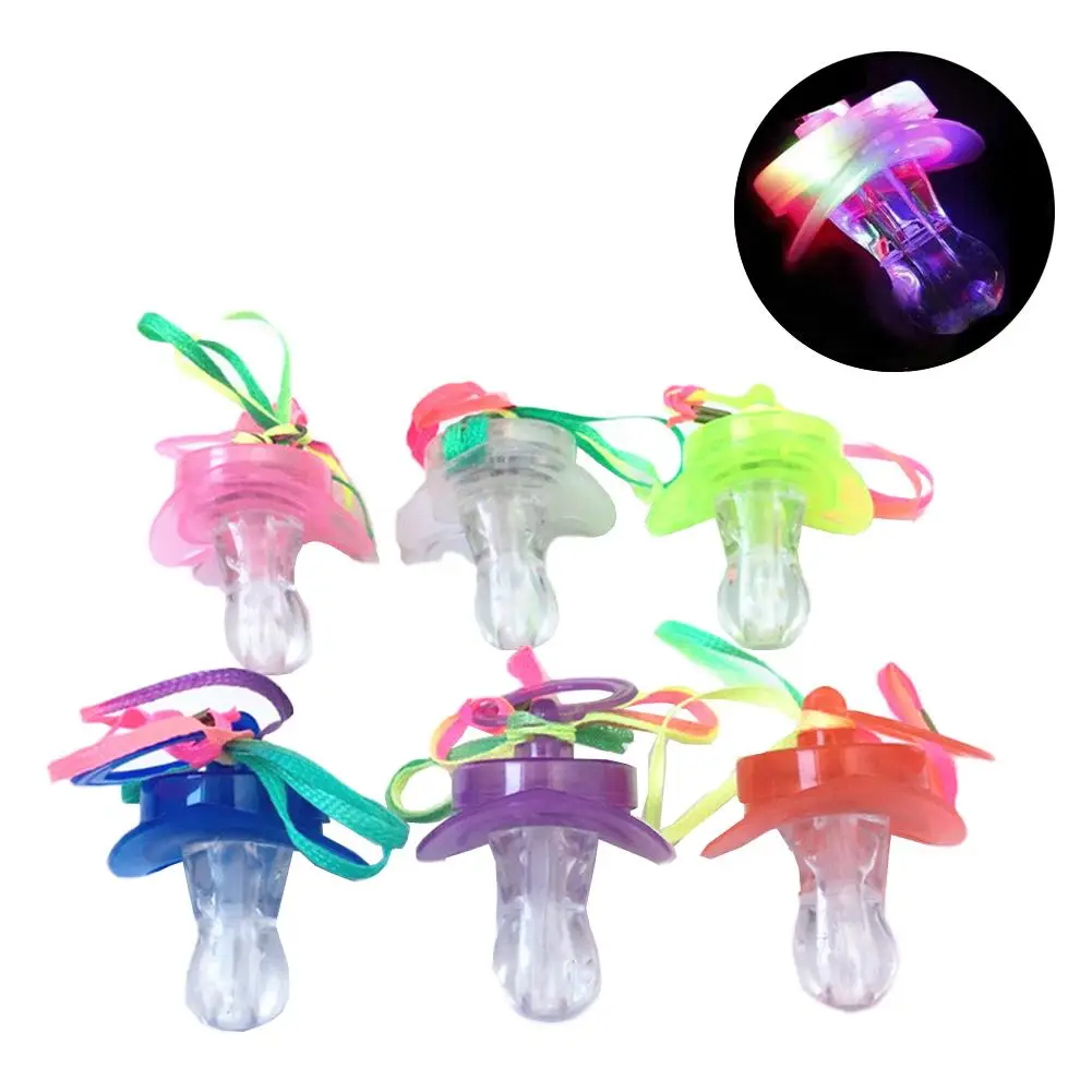 

12PCS Assorted LED Pacifiers-Glow In The Dark Flashing Pacifier Toy-Glow Pacifier Night Rave Party Baby Shower Toys Nipples