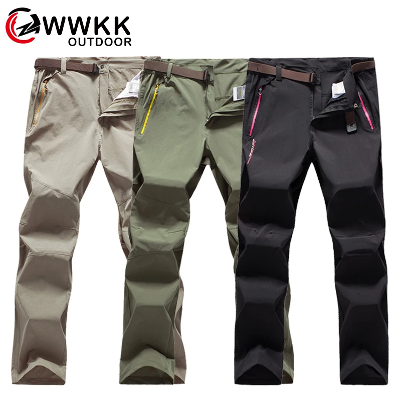 Мужские и женские быстросохнущие дышащие походные брюки WWKK спортивные для пар