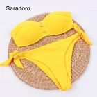 Saradoro купальник женский бикини-бандо купальник 2022 новинка в рубчик купальник с пуш-ап и низкой талией купальник раздельный купальник пуш ап