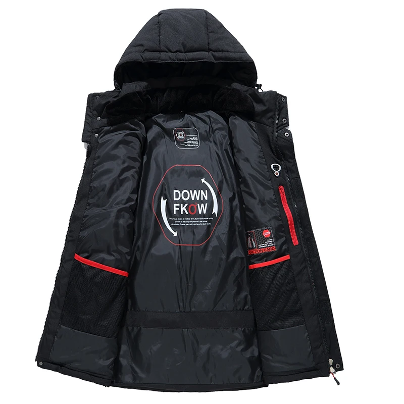 

Brand Mens Down Jacket Fashion Personality Zipper Pocket 2021 Winter Mens Jackets and Coats Thick Warm Hooded Loose Down Jacket
