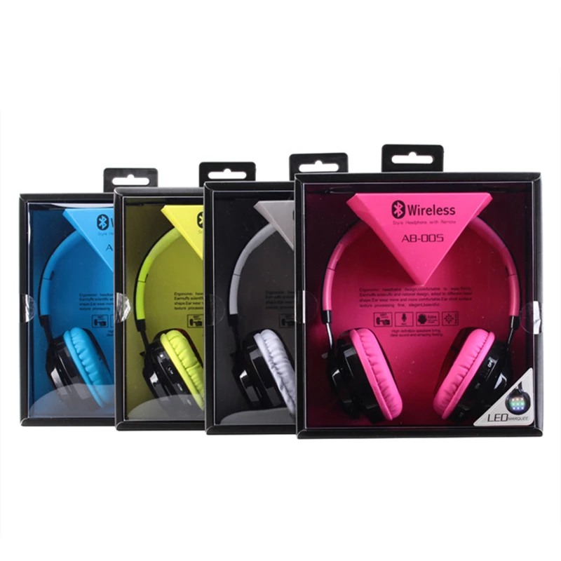 Новое поступление СВЕТОДИОДНАЯ Беспроводная складная гарнитура Super Bass Bluetooth 4 2