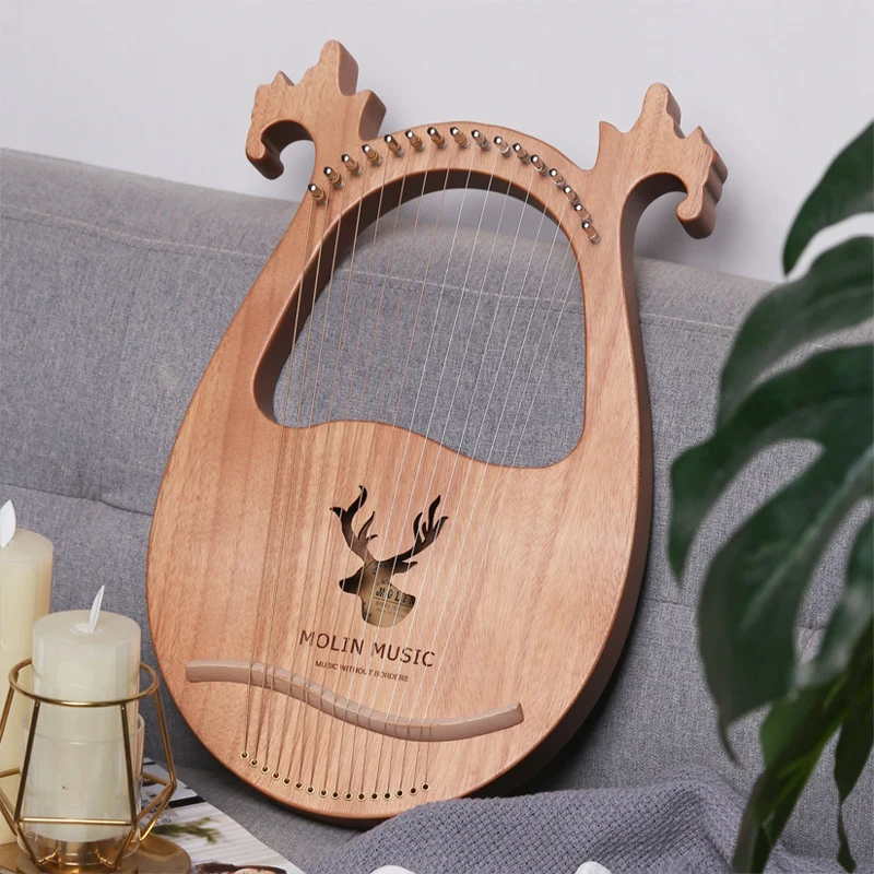 Lyre Harp 16 Strings Portable Small with Durable Steel Wood String Musical Instrument | Спорт и развлечения