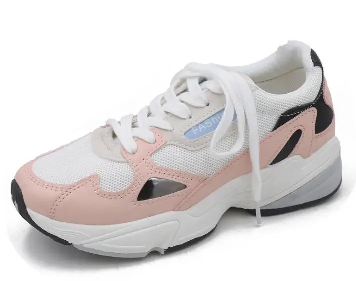 Женские удобные кроссовки розовые на платформе женские туфли танкетке zapatos De Mujer