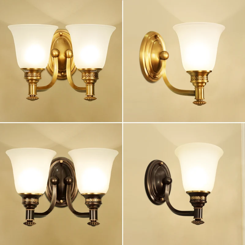 

Медная настенная лампа Jmzm, лампа для гостиной, столовой, коридора, медная лампа, роскошная атмосфера, американский настенный светильник