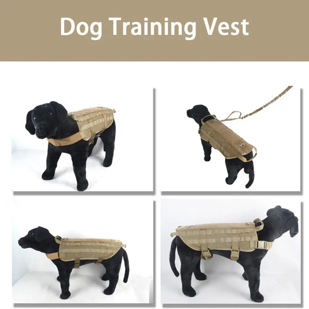 

600D Nylon MOLLE Dog Training Vest Clothes Tactical Military Training Harness On For Hunting Walking Hiking Police Dog Pet Dog