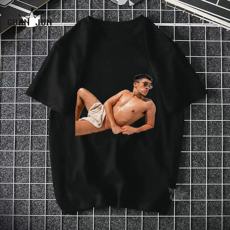 Футболка Bad Bunny Мужская/Женская хлопок Повседневная рубашка в стиле Харадзюку топ