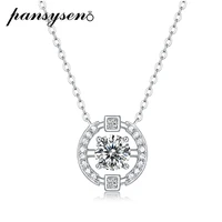 pansysen 100 925 sterling silver real 1 ct d color moissanite bridal pendant necklace wedding party fine jewelry gift wholesale