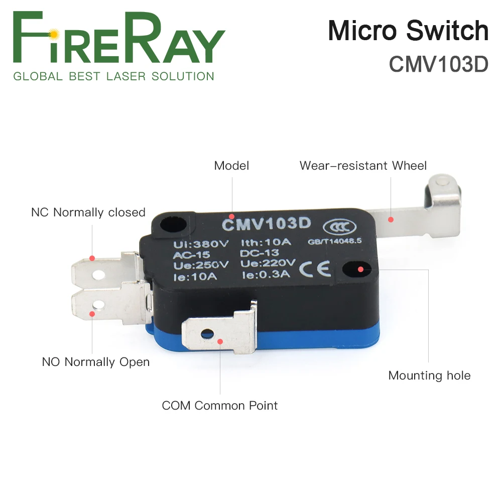 FireRay 10 шт. концевой выключатель маленький CMV103D мгновенный микровыключатель с