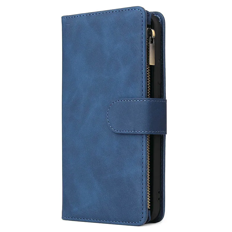 Blue Для Funda samsung Note10+ чехол для телефона роскошный кожаный кошелек с молнией держатель для карт чехол для samsung Galaxy A50 A70(A7) A705F - Цвет: Blue
