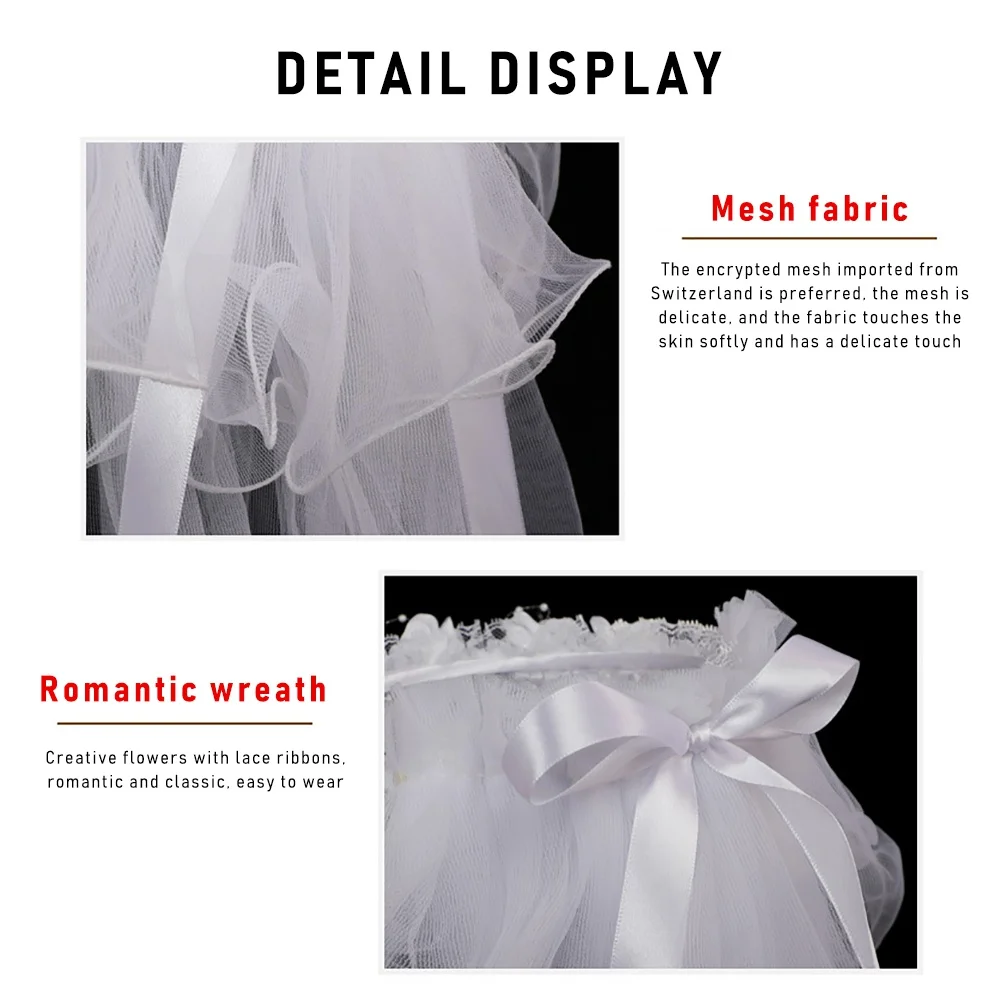 

Wedding Anniversary Accessories, Exquisite Wedding Veil, Romantic Wreath, Beautiful Wedding Theme Shooting Props