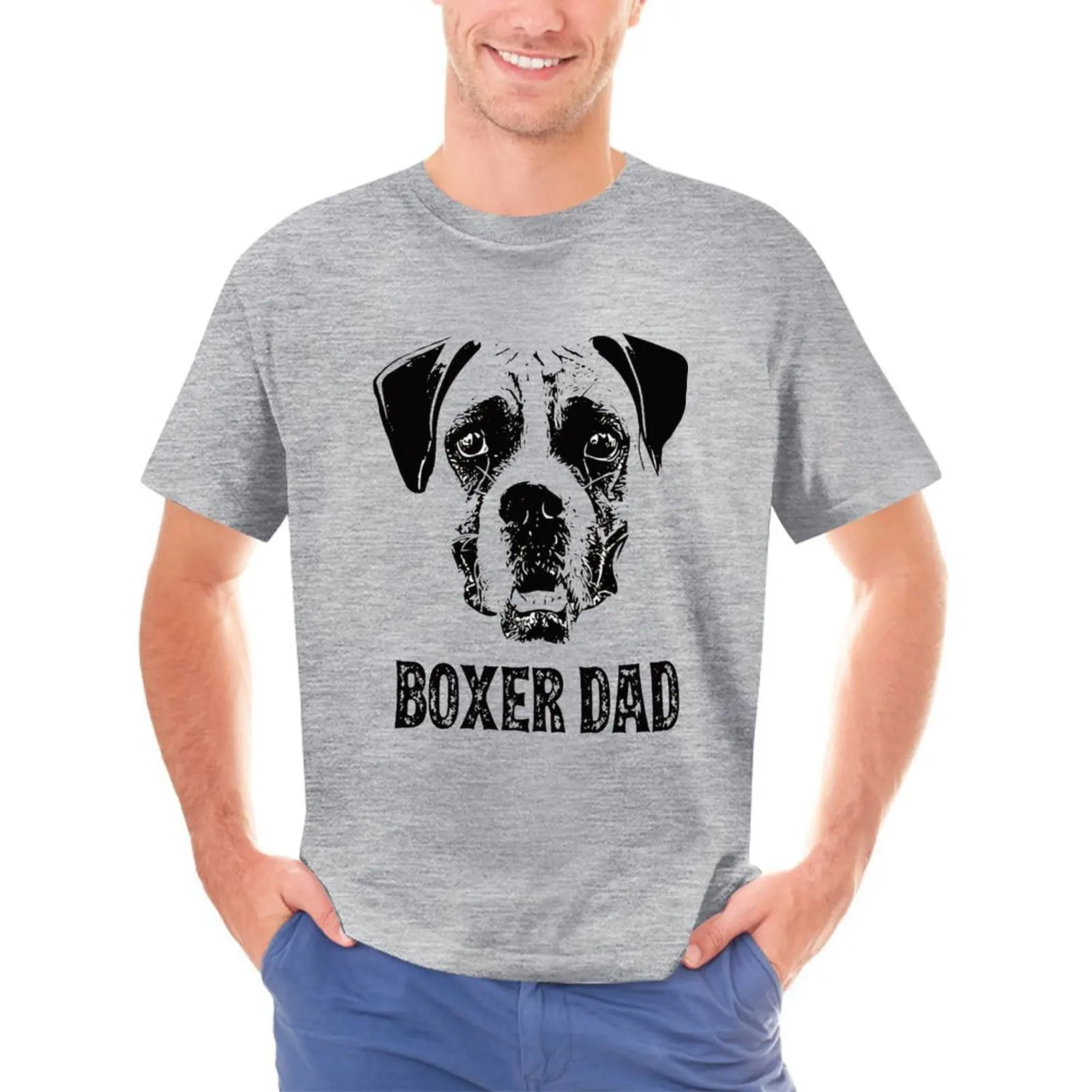 

Classic Boxer Dog Mens T-Shirt Fun 100 Cotton T Shirt Printed Short-Sleeve Tee Shirt Male 5x
