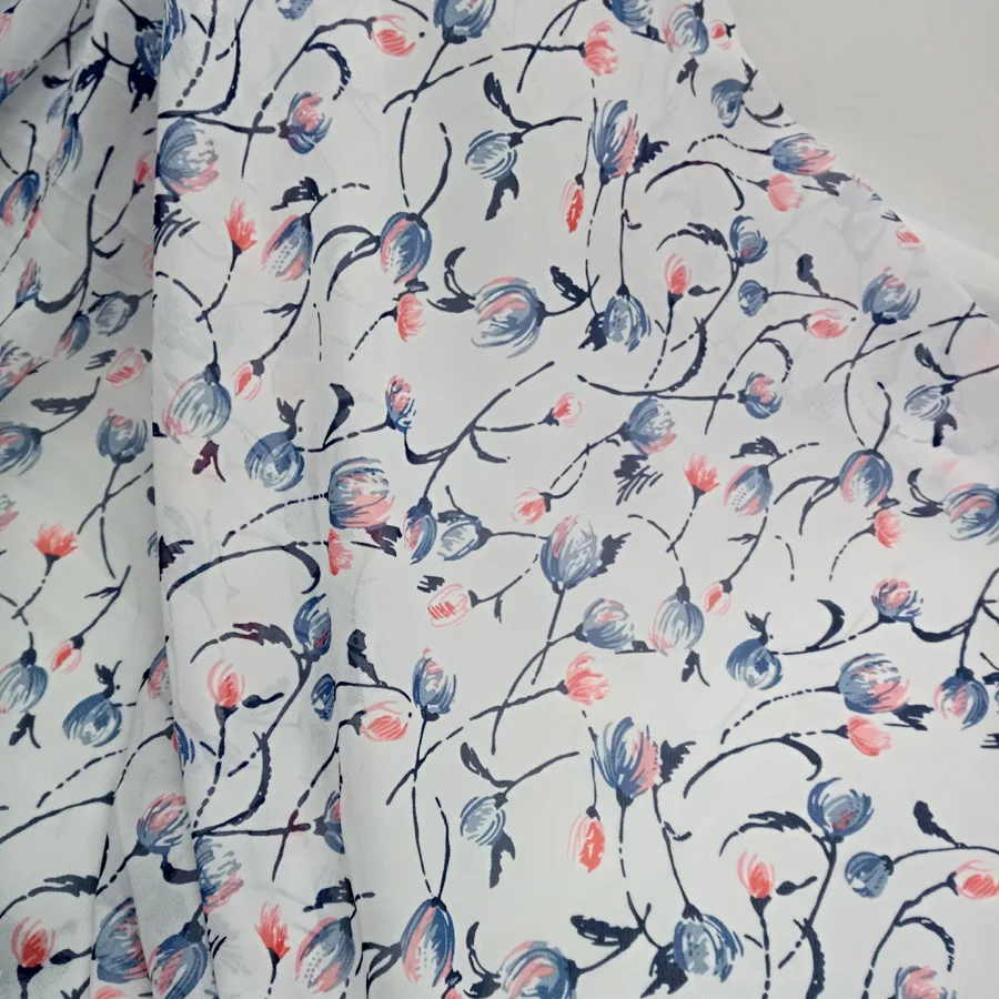 Необычный цветочный печатный материал мягкий дышащий Шарф ткань для рукоделия