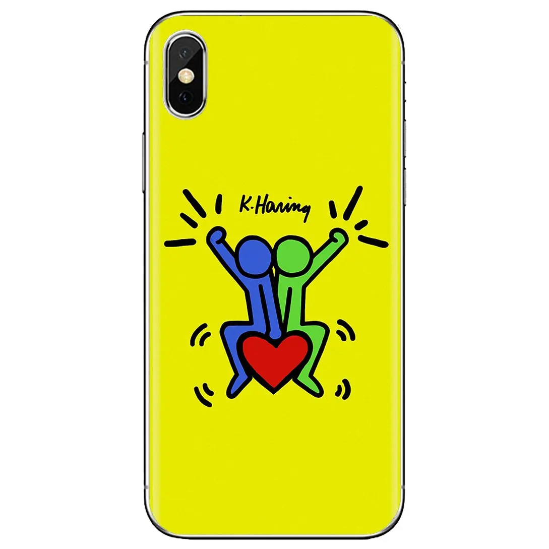 Мягкий кожаный чехол для Samsung Galaxy S7 S8 S9 S10E S20 FE Note 10 20 Edge Lite Plus Ultra Hot-Keith-C-Haring |