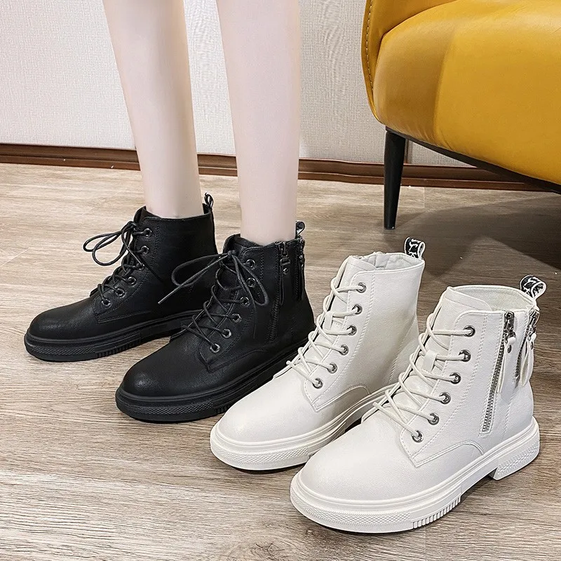 

2021 New Thick-soled Martin Boots Female Spring And Autumn Retro Knight Joker Soft Leather Short Boots