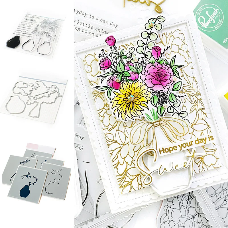 

Floral Vace Metal Cutting Dies Stamps Stencil Scrapbook Diary Stencil Decoration Embossing Template DIY Greeting New Arriver
