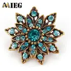 MIEG винтажные позолоченные Цветочные Броши для женщин свадебный букет из горного хрусталя Bijoux Pins одежда ювелирные изделия аксессуары