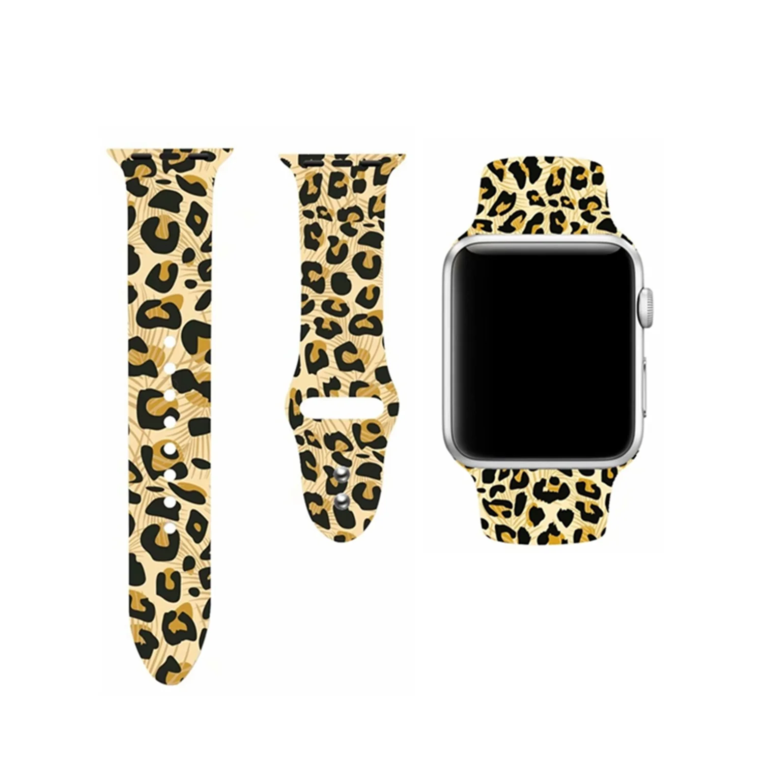 Apple watch Band цветочный Леопардовый силиконовый Печатный сменный ремешок браслет для iwatch 1 2 3 4 четыре стиля