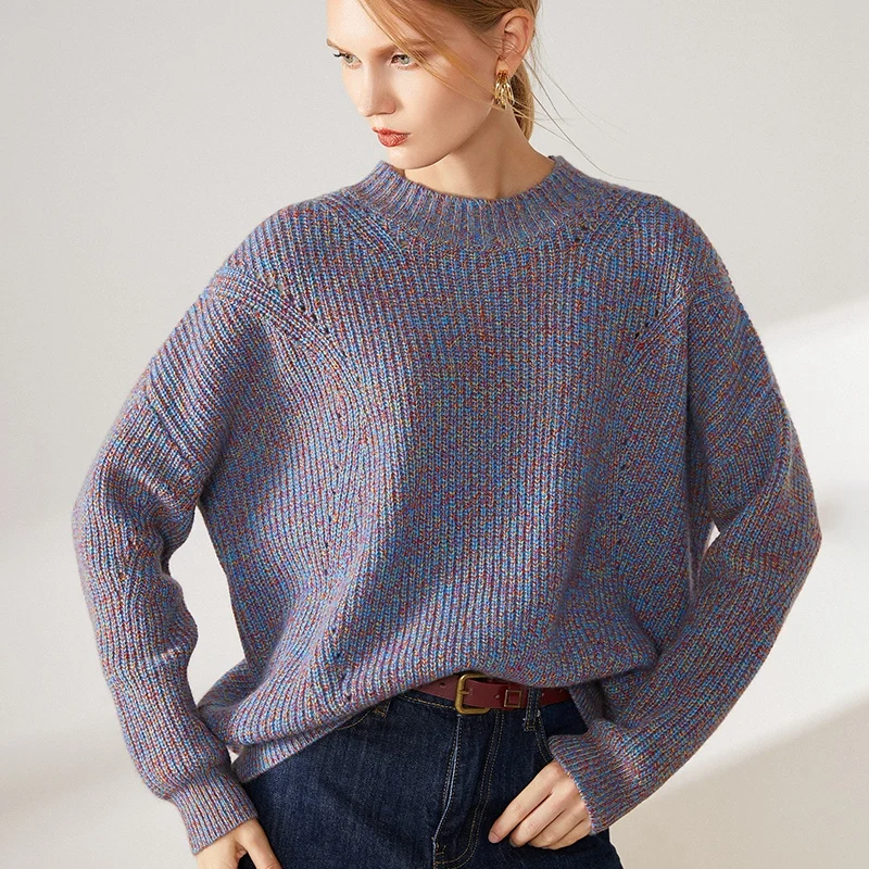 Новинка Осень-зима плотный свободный свитер Топ 100% кашемировый женский | Женская