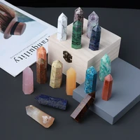 1pc natural stones crystal point wand amethyst rose quartz reiki healing stone tower energy ore mineral obelisk home decoration