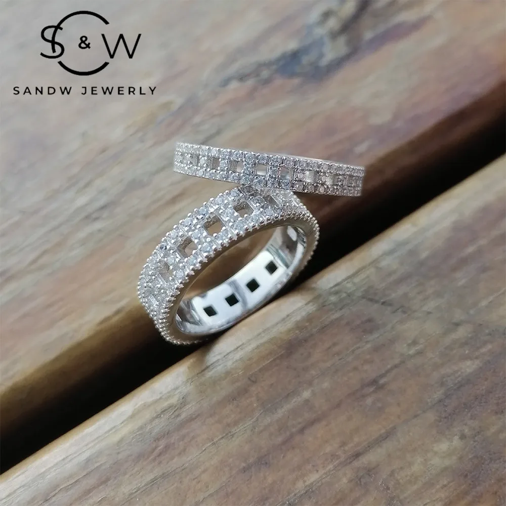 

Парные Свадебные Кольца из серебра S925, высококачественные ювелирные изделия с инкрустацией из фианита, модный тренд, праздничный подарок д...