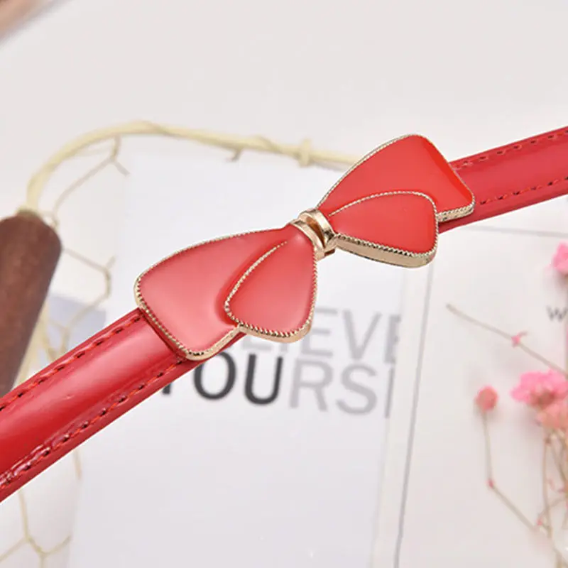 

Fashion New Design Students PU Leather Belts Adjustable 26 Colors Dress Belt Women Skirt Thin Waistband 1PC