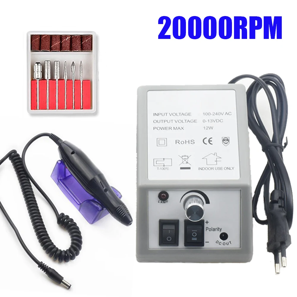 

20000RPM Professional Nail Drill 12W Manicure Machine Electric Nail File with Speed Display Manicure Knife Pedicure Machine