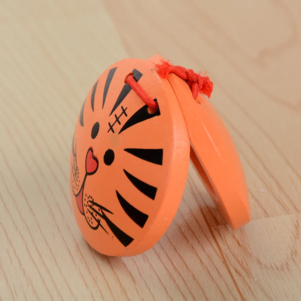 1 шт. мультфильм Кастаньеты детские деревянные кастаньеты Клэппер ручка