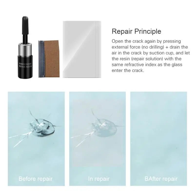 

Windshield Repair Kit Quick Fix Car Cracked Glass Windscreen Repair Tool Kit Resin Sealer DIY Auto Window Screen Waloc Glue