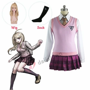 Женский костюм для косплея Kaede Akamatsu из аниме данганронпа V3, японская школьная форма, юбки для девочек, одежда для косплея на Хэллоуин