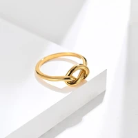 inschic 2021 korean style simple cross heart knot finger rings for women girl unix stainless steel engagement proposal thin ring