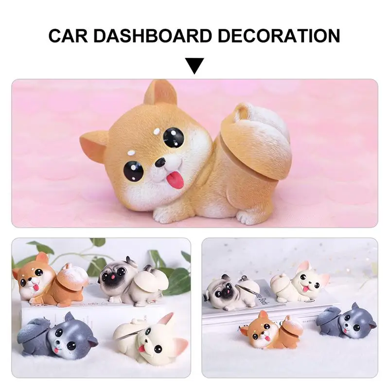 

1Pc Adorable Dog Shape Cake Decor Car Swing Ornament Auto Resin Decor (Type C)