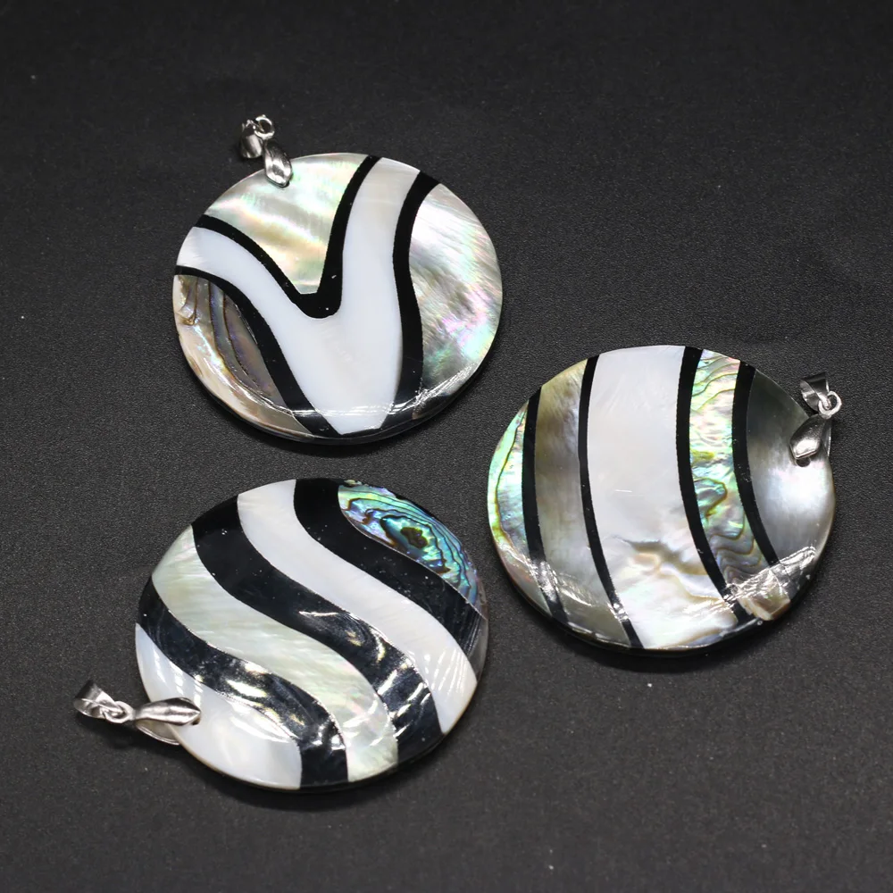 

Natural Abalone Mother of pearl Shell Round Shape Pendants for Trending Jewelry Crafts Making Necklace Accessories for Women