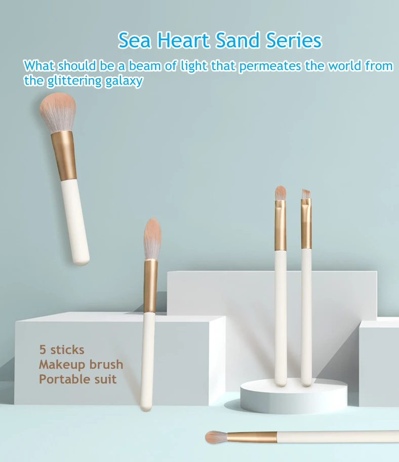 

5pcs Mini Platinum Portable Makeup Brush Set Brush Highlight Eyeshadow Eyebrow Brush Makeup Tool Makeup Brush Cosmetic