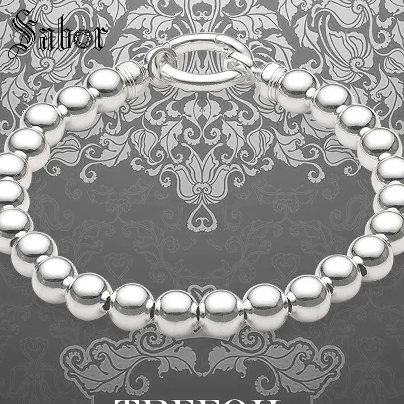 Ювелирный браслет с бусинами манжета серебряного цвета пружинной застежкой