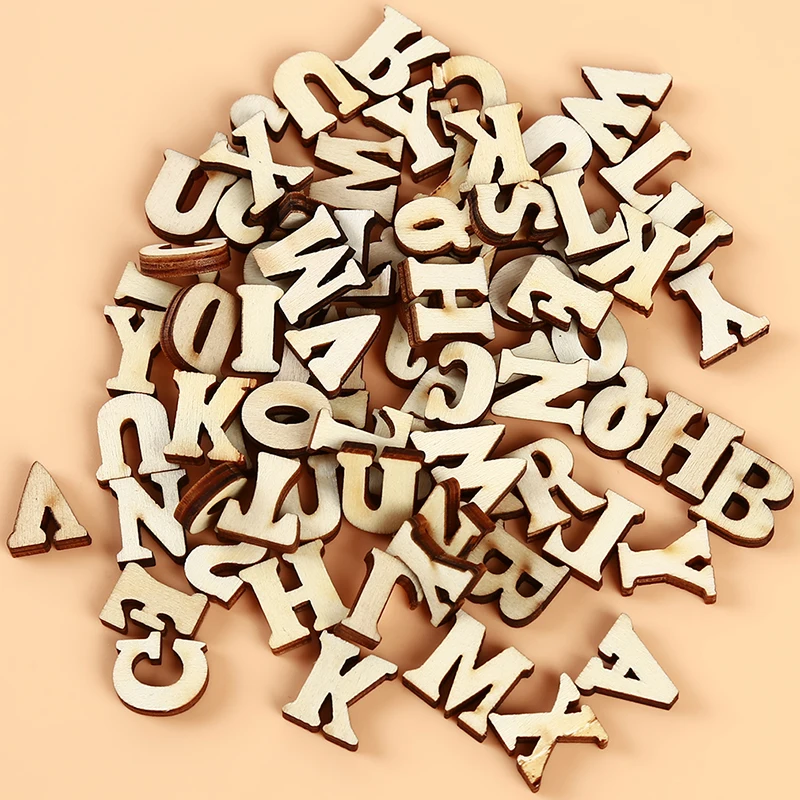 100 шт./упак. деревянные буквы алфавита ручной росписью тег персонализированный