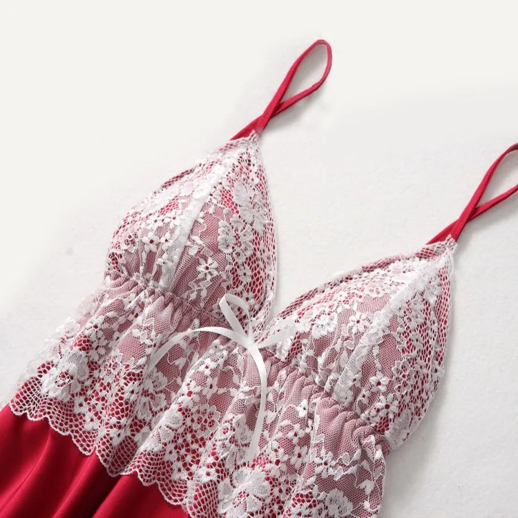 5 PCS Satin Robe Gown Sleep Suit Spring Womens Lace Flower Nighty&Bathrobe With Chest Pads Sleepwear Lounge Home Wear Nightgown