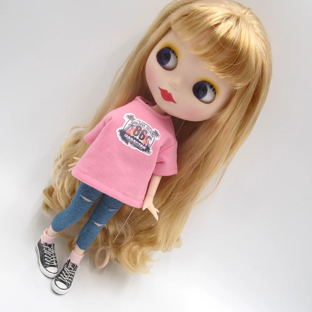 1 шт Blyth Кукла Одежда Повседневная футболка джинсы для Azone OB24 OB23 1/6 Аксессуары
