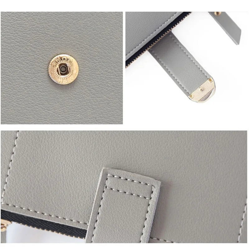 LADSOUL женские кошельки маленький кошелек из искусственной кожи однотонный клатч