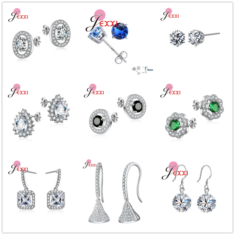 

Женские серьги из серебра 925 пробы с фианитами
