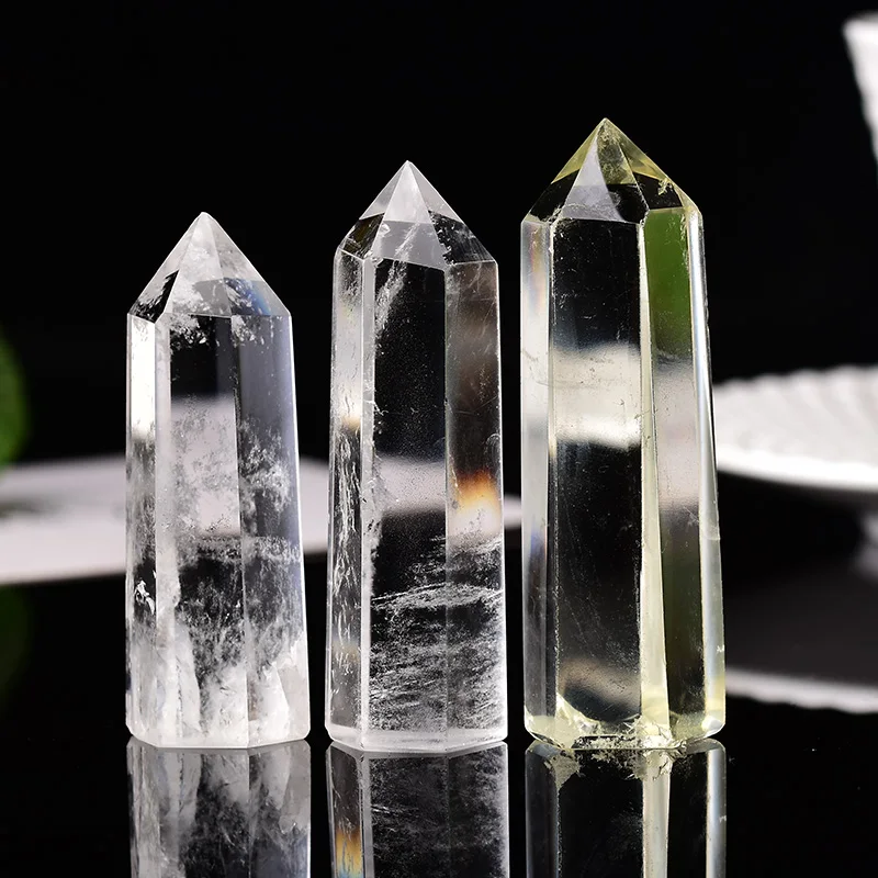 1PC Natural Crystal Transparency Quartz Point Healing Stone Hexagonal PrismsObelisk Wand Treatment Home Decor | Дом и сад